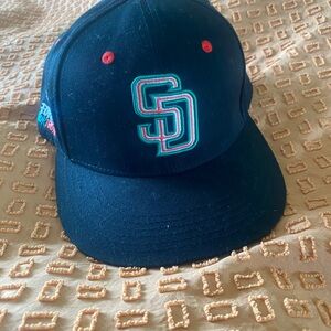 Padres Hat-Black Embroidered Logo- Portugal flag